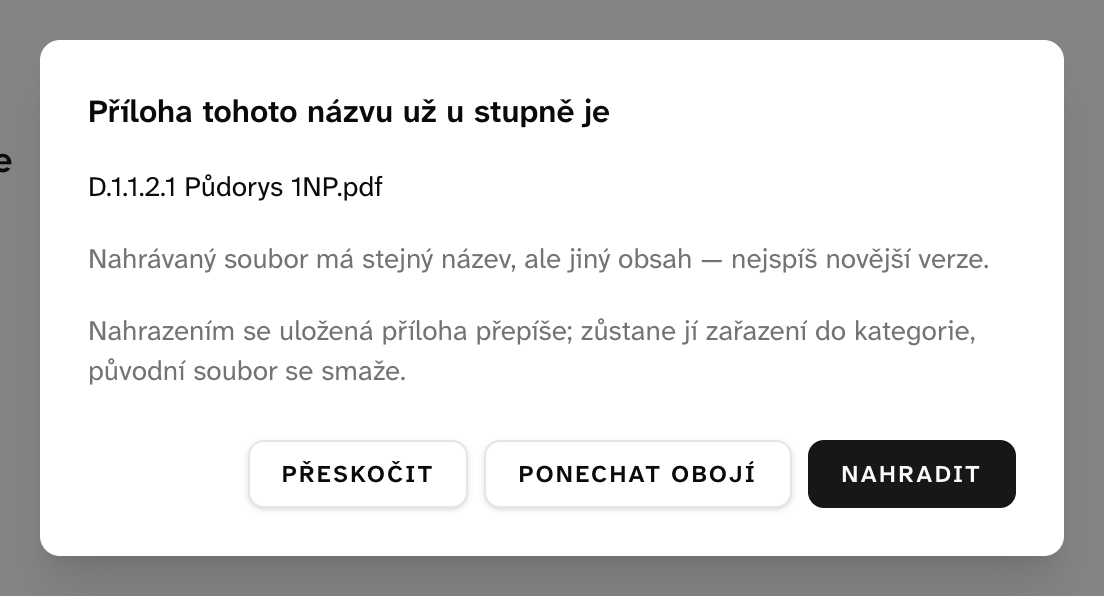 Otázka na přílohu, která už u stupně je